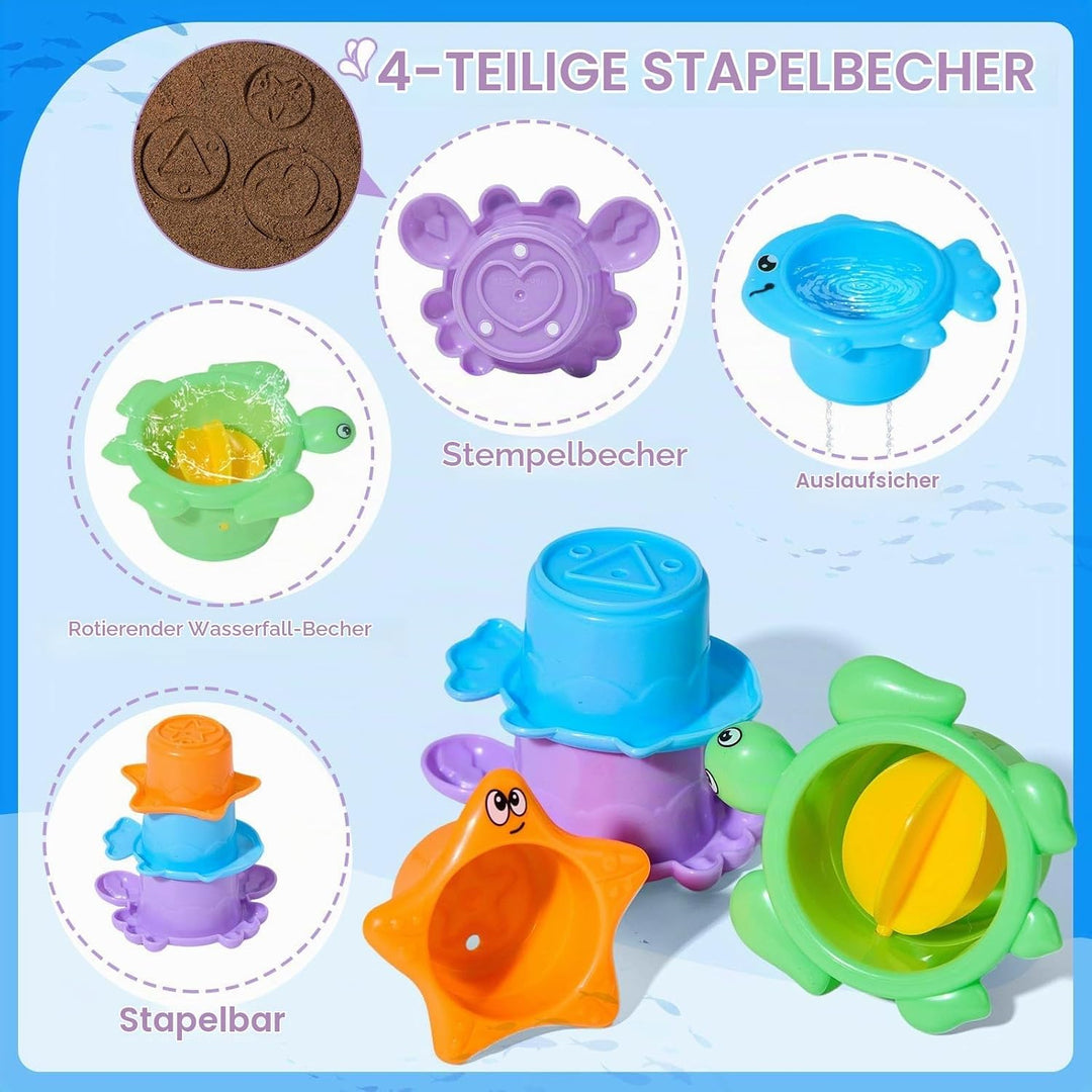 Badewannenspielzeug Badespielzeug Baby ab 1 2 3 4 Jahr Wasserspielzeug Badewannen Spielzeug Kinder P
