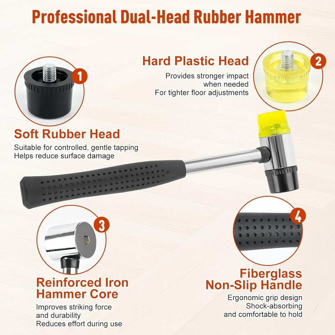 Bodenlücken Reparatur Set, Laminat Boden Lücken Reparatur Werkzeug mit Gummihammer & 4 Wiederverwend