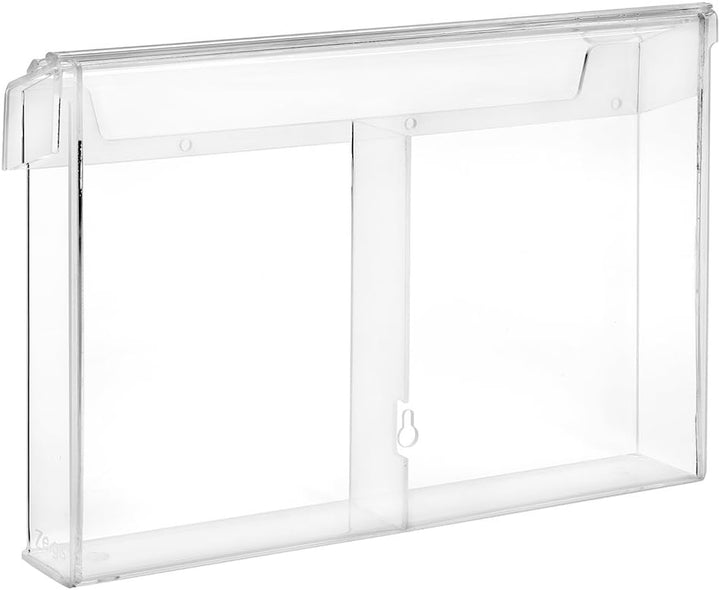 2-Fach DIN A5 Prospektbox/Prospekthalter/Flyerhalter im Hochformat, wetterfest, für Aussen, mit Deck