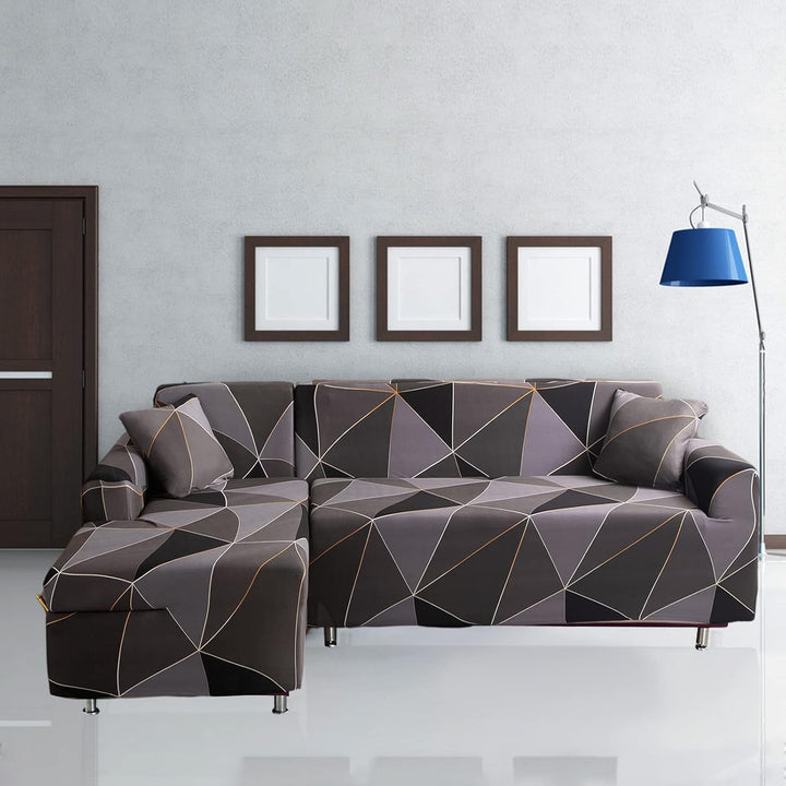Jaotto Sofa Überwürfe Sofabezug Elastische Spandex Stretch Sofabezüge Couchbezug für L-Form Sofa Uni