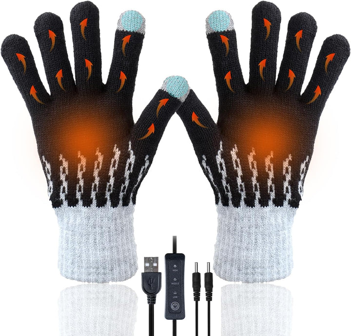 USB Beheizte Handschuhe für Männer Frauen, Winter Hände Warm Handschuh Vollhände Touchscreen Laptop