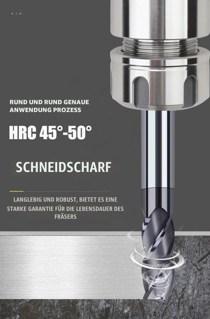 ASZLBYM 8 Stück 2–12 mm CNC-Vierkant-Schaftfräser, Hartmetall-Wolframstahl, 4-fach-Fräser, Fräser, D