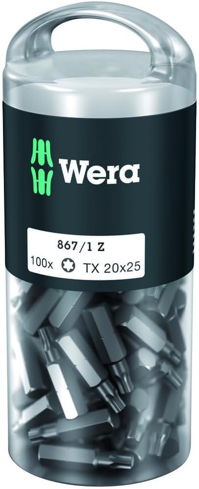 Wera 05072448001 867/1 Z TORX® DIY Bits, TX 20 x 25 mm, 100-teilig, TX 20 x 25 mm