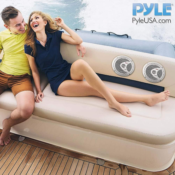 2 PYLE PLMR60S 18 cm 180 mm silber doppelkonus lautsprecher wasserdicht meer pool boot hotel restaur