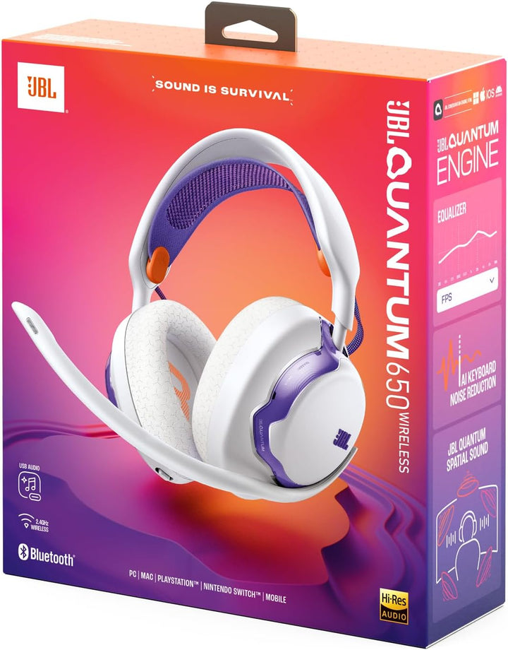 JBL Quantum 650 Kabelloses Bluetooth-Gaming-Headset mit JBL Quantum Raumsound, Noise-Cancelling-Mikr