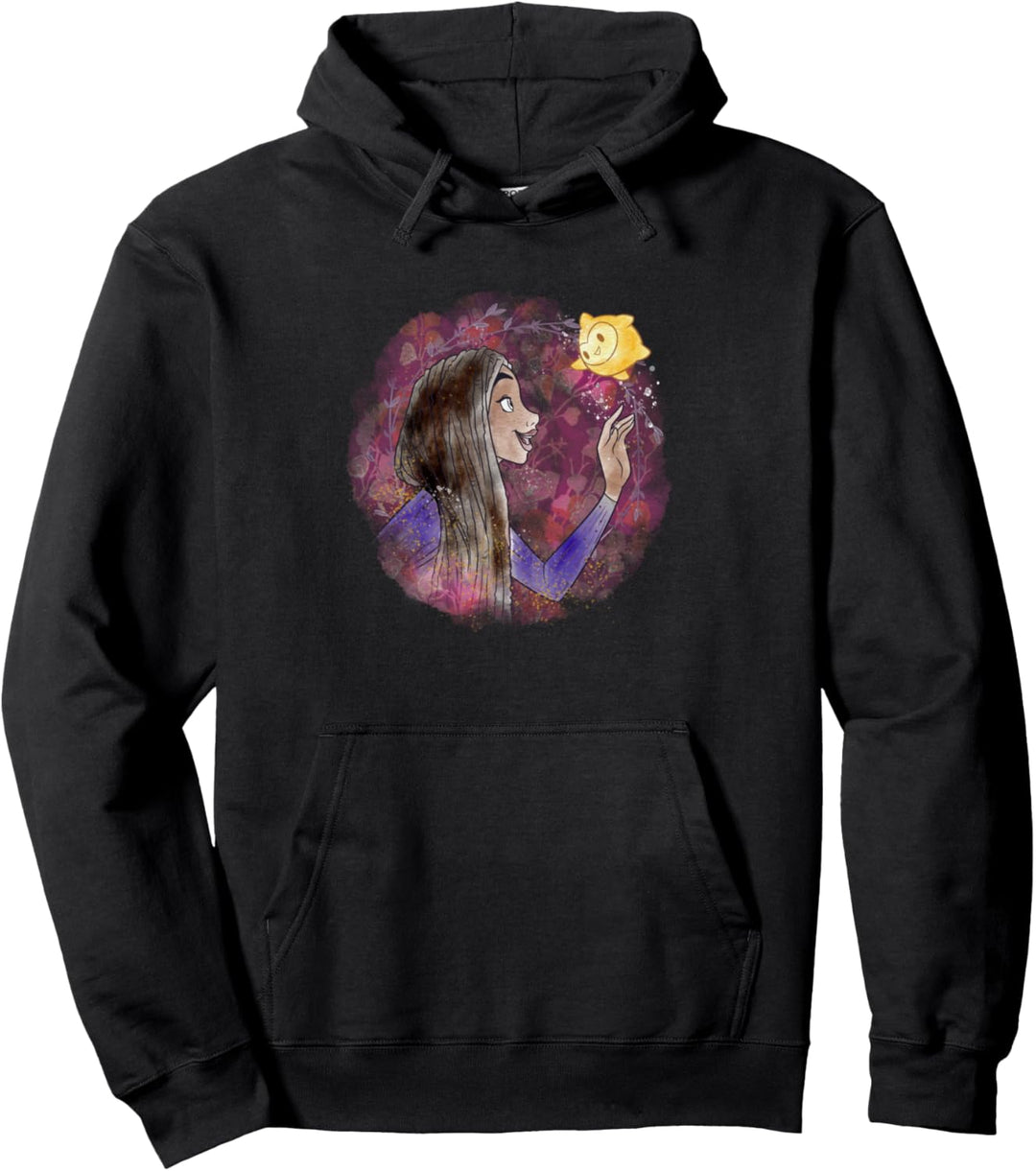 Disney Wish Asha & Star Watercolor Vignette Portrait Pullover Hoodie