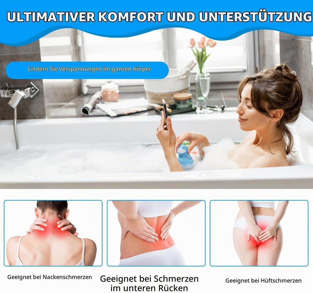 Ganzkörper Badewannenkissen für die Badewanne, Verdicktes Badewannenmatte mit Kopfstütze unterstützt