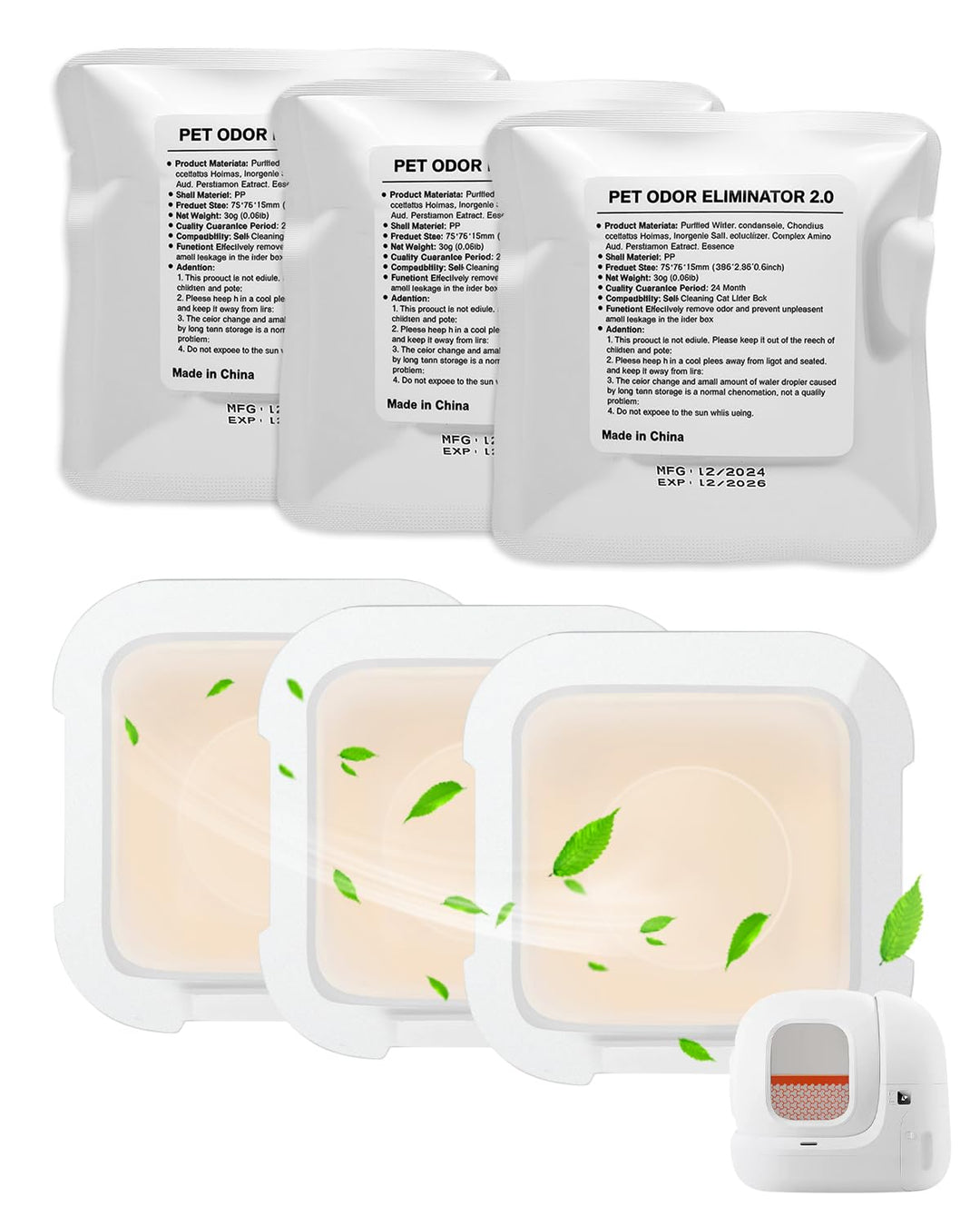 Haliya 6 Stück N50 2.0 Geruchsvernichter für PETKIT Pura Max/Pura Max 2 / Purobot Max Pro Selbstrein