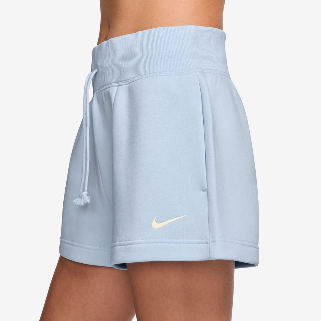Nike Sportswear Phoenix Fleece Damen-Shorts mit hohem Bund, FD1409 M Blue Tint/Sail, M Blue Tint/Sai
