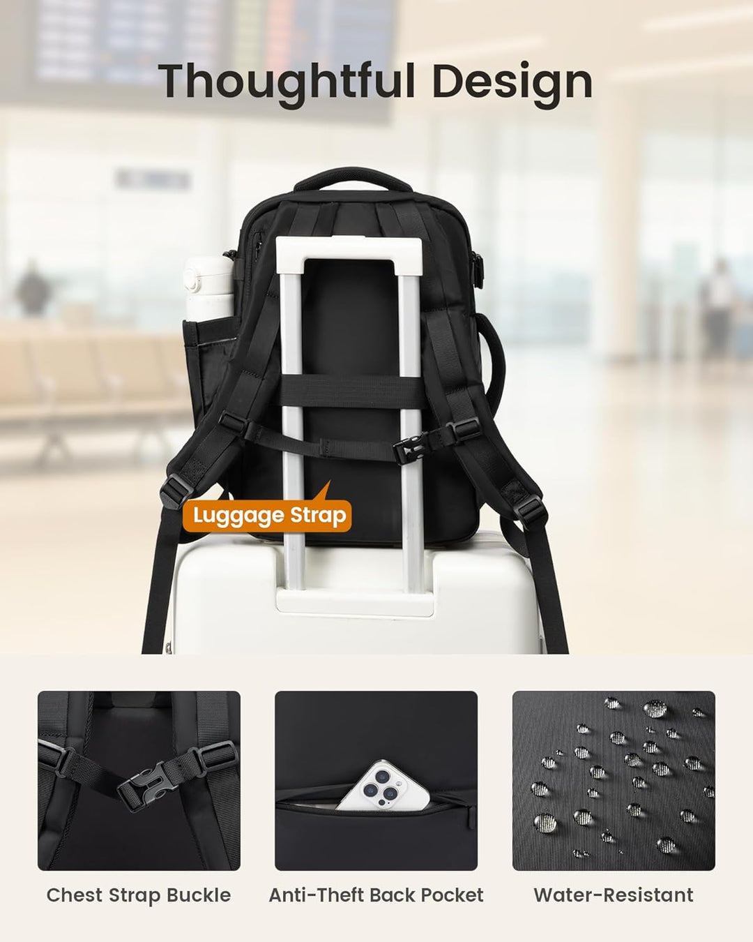 LOVEVOOK Ryanair Handgepäck 40x30x20, Handgepäck Rucksack Reiserucksack Flugzeug Damen Herren, Carry