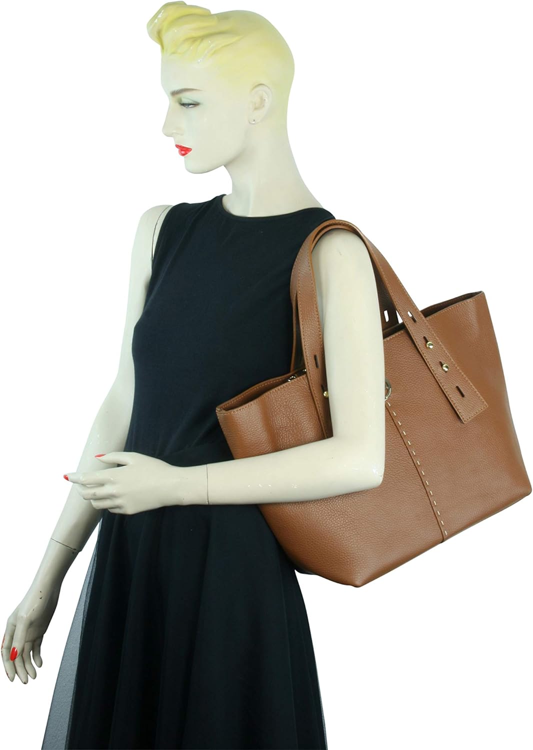 collezione alessandro Handtasche Tinka aus softem Leder mit verstellbarem Riemen 44cm x 29cm x 12cm