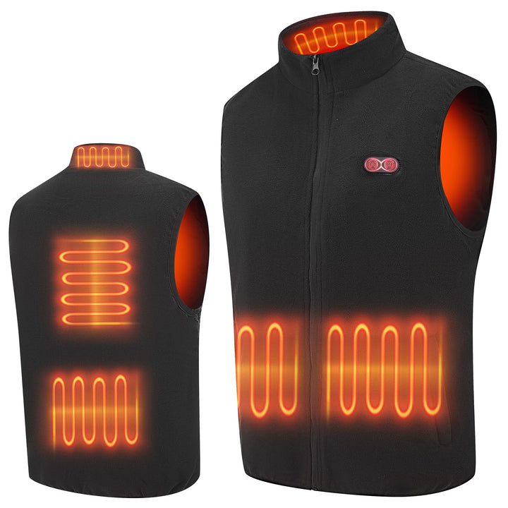 Techstuph Fleece Beheizbare Weste Herren, 3 Stufen einstellbar 5 Heizzonen Beheizte Weste Beheizbare