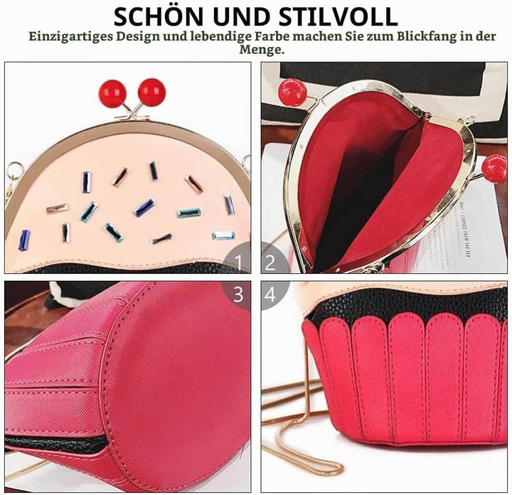 Amosfun Kleine Niedliche Crossbody Geldbörse Einzigartige Cupcake Eis Förmigen Design Handy Schulter