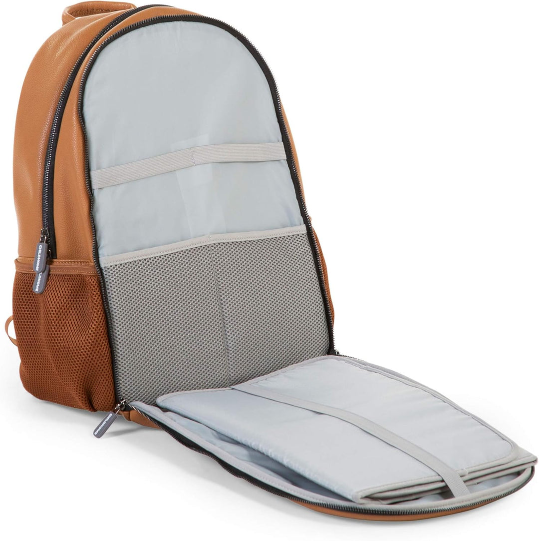 Childhome Wickeltasche Wickelrucksack mit Wickelunterlage, Flaschenhalterung, auch isoliert, und vie