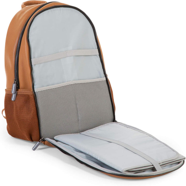 Childhome Wickeltasche Wickelrucksack mit Wickelunterlage, Flaschenhalterung, auch isoliert, und vie