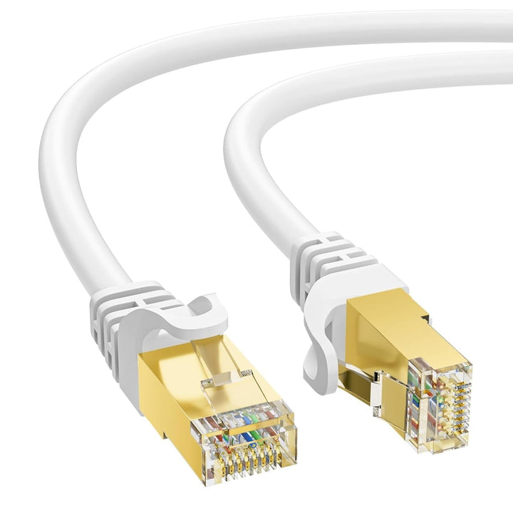 40m CAT 7 Patchkabel Netzwerkkabel,10 Gigabit 600MHz Highspeed LAN-Kabel&amp;RJ45 Ethernet Kabel(Weiss W