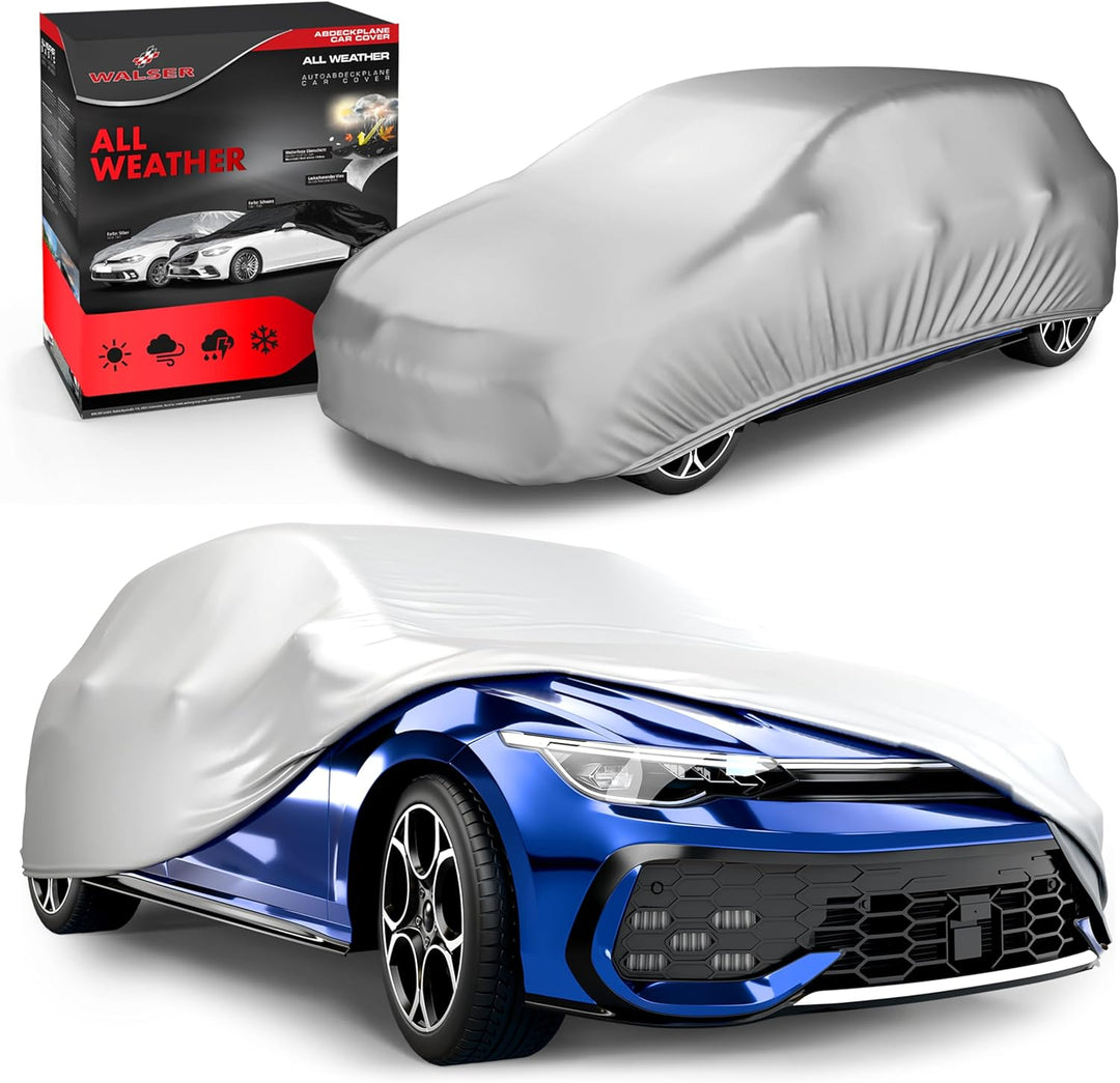 Walser Abdeckplane Auto All Weather Basic, Abdeckplane wasserdicht, 100% wetterfeste Auto Abdeckplan