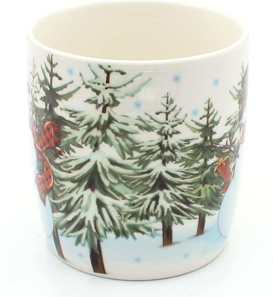 Dekohelden24 Porzellan Weihnachts-Tassen - Becher als 3er Set, Höhe: 9 cm - Ø 9,5 cm, Fassungsvermög