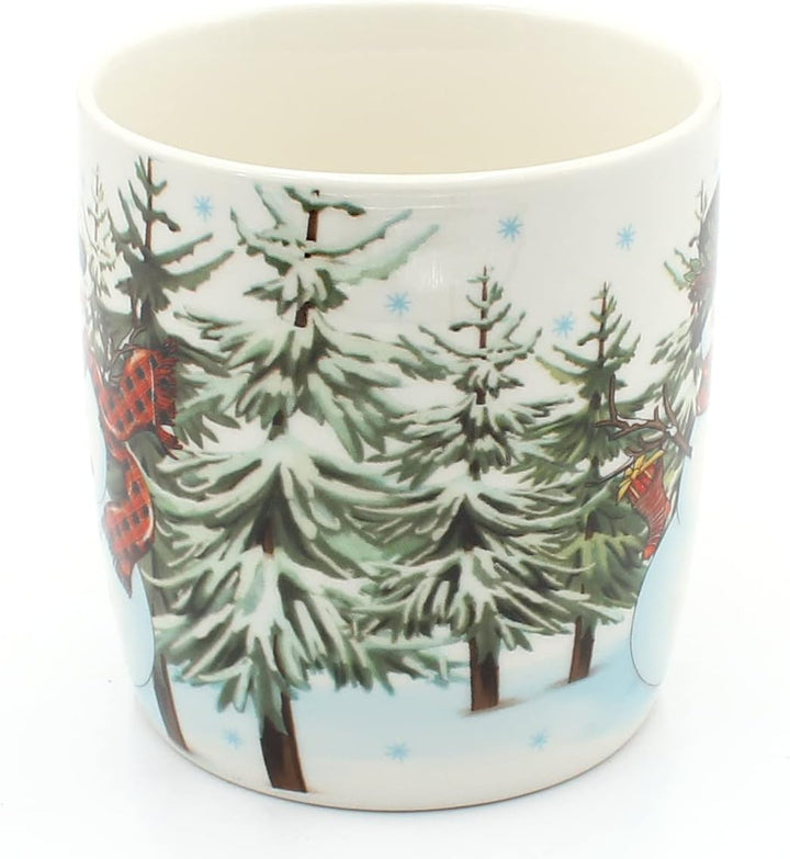 Dekohelden24 Porzellan Weihnachts-Tassen - Becher als 3er Set, Höhe: 9 cm - Ø 9,5 cm, Fassungsvermög