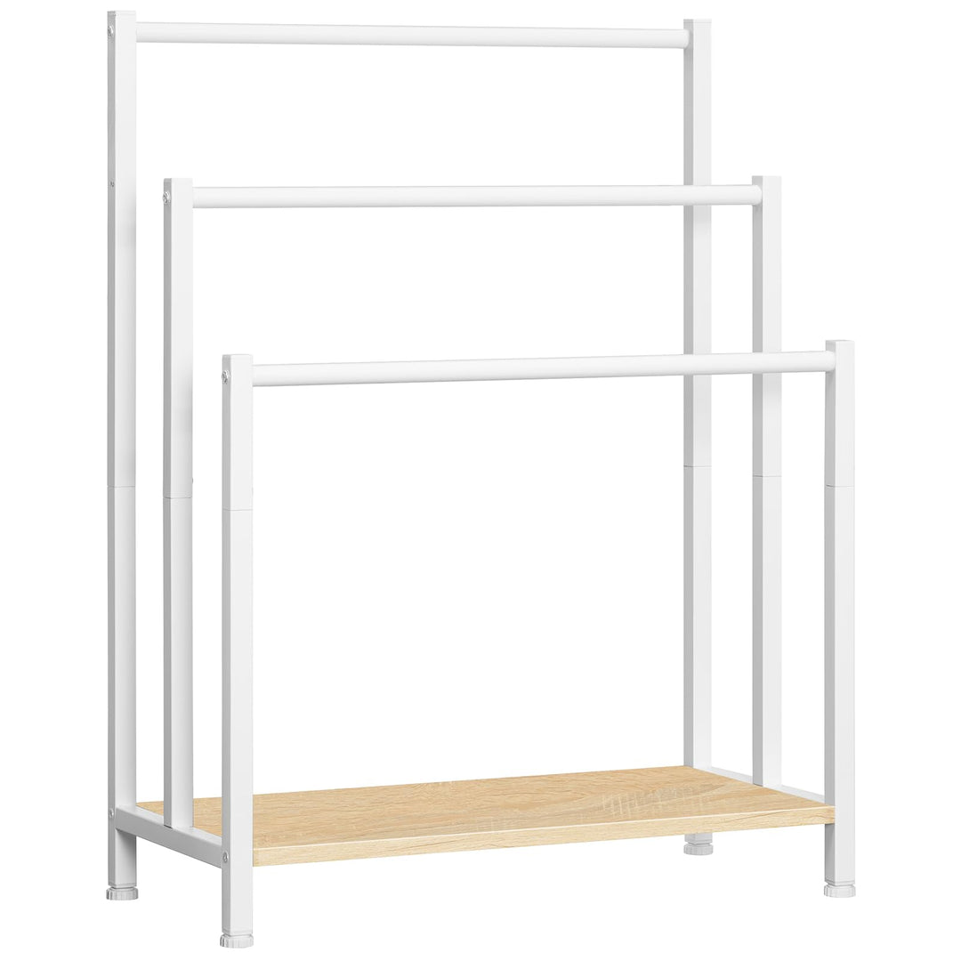HOOBRO Handtuchhalter, freistehender Handtuchleiter, Handtuchständer, mit 3 Handtuchstangen, für Bad
