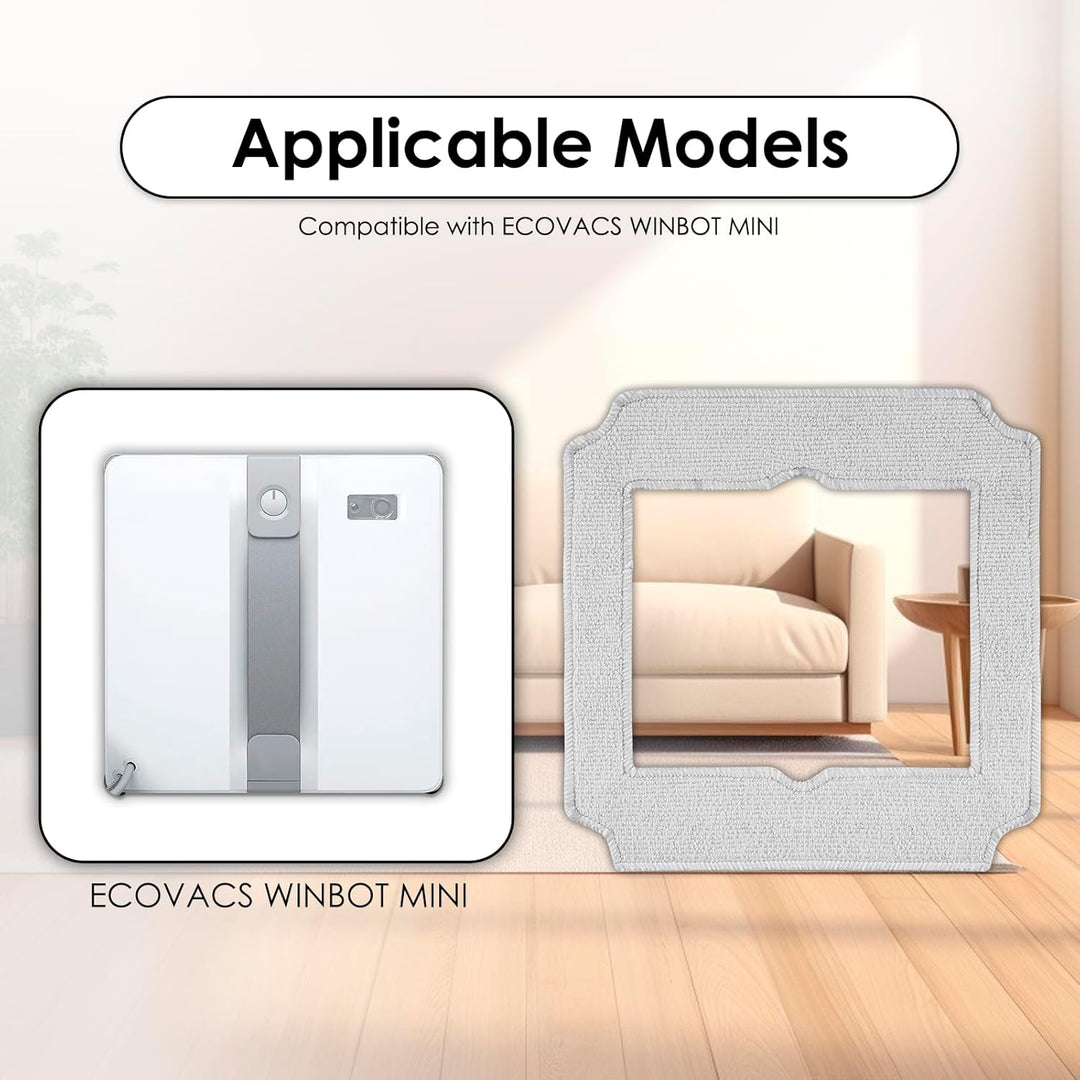 (12 Stück) Ersatz-Moppauflagen Kompatibel mit ECOVACS Winbot Mini Fensterreinigungroboter Teilenumme