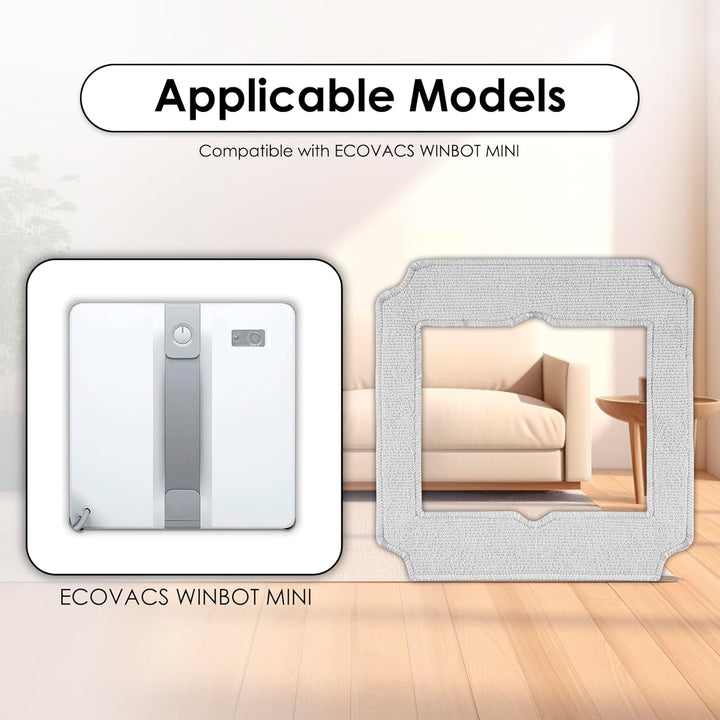 (12 Stück) Ersatz-Moppauflagen Kompatibel mit ECOVACS Winbot Mini Fensterreinigungroboter Teilenumme