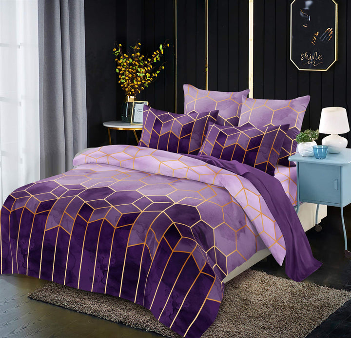 Luofanfei Bettwäsche King Size 220x240 3teilig Gestreifte Bettbezug Set Geometrisch Streifen Microfa