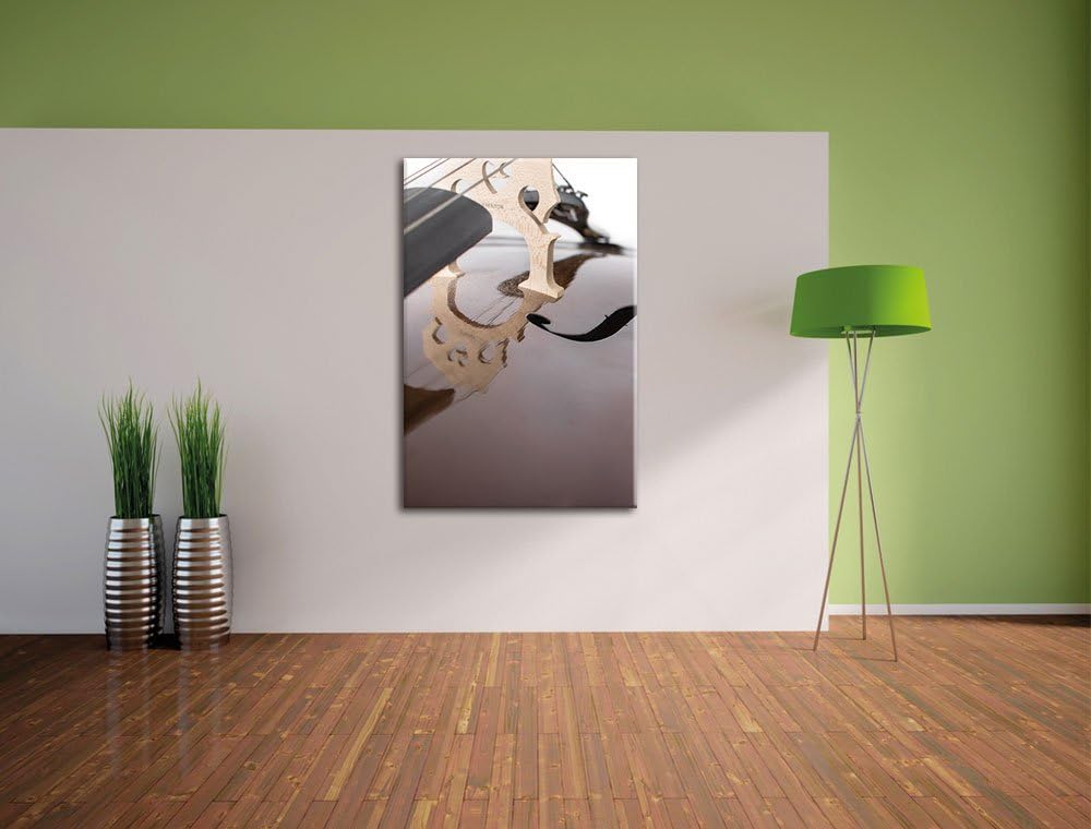 Pixxprint Cello, Format: 100x70 auf Leinwand, XXL riesige Bilder fertig gerahmt mit Keilrahmen, Kuns