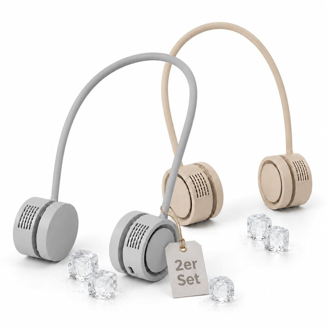 Nackenventilator tragbar USB-C, 180 g Halsventilator kabellos mit 3 Windstufen, Aromafunktion, flexi