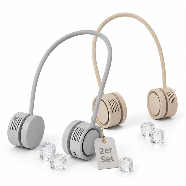 Nackenventilator tragbar USB-C, 180 g Halsventilator kabellos mit 3 Windstufen, Aromafunktion, flexi