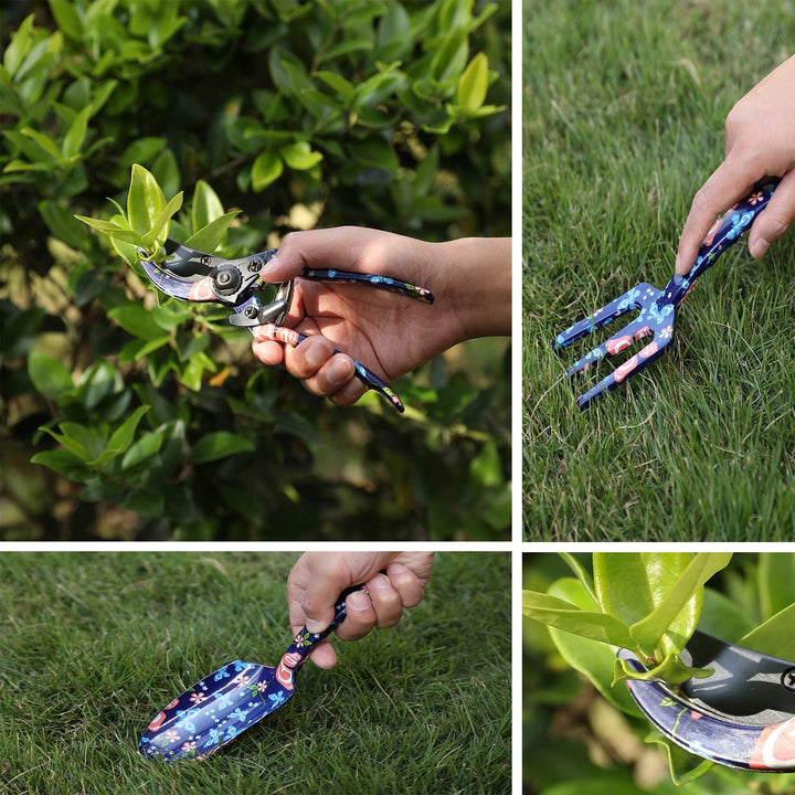 DEWINNER Gartenwerkzeug-Set, 3-teilig, Lady Hand Pflanzen Gartenarbeit Geschenk, Ergonomischer Griff