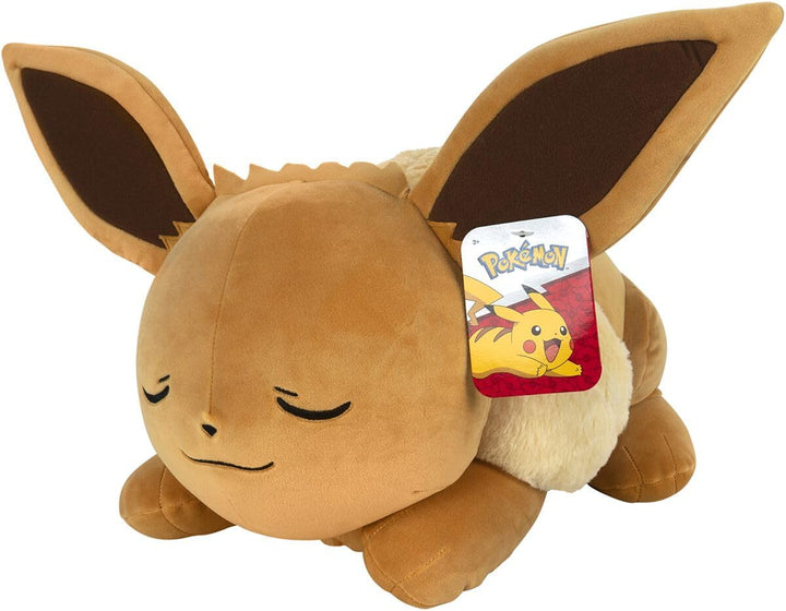 Pokémon PKW0222-45cm Schlafendes Plüsch - Evoli, offizielles Plüsch Mehrfarbig, Mehrfarbig