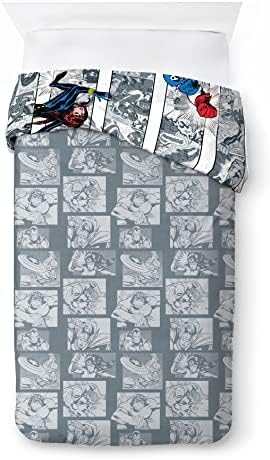 Jay Franco Marvel Comics Comic Cool 100% Baumwolle Kinderbettwäsche-Set 135x200 cm Einzelbettgrösse