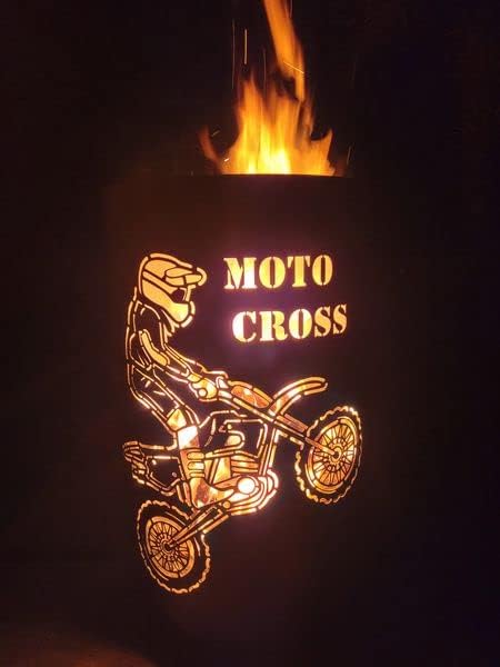 Feuertonne/Feuerkorb mit Motiv Moto Cross