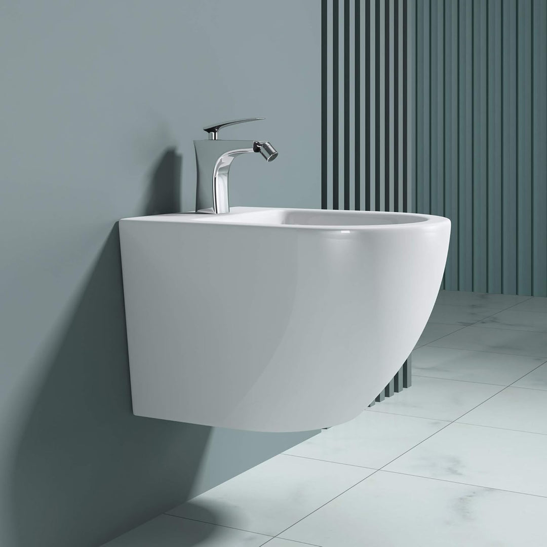 doporro WC-Bidet Düren179 Weiss 48,5x36x33 cm aus Keramik Wand-Bidet mit Überlauf Weiss | Düren179,
