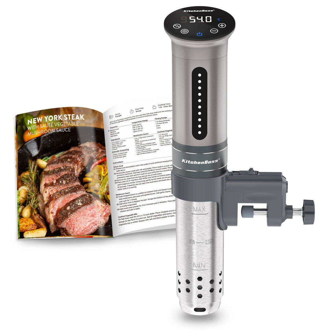 KitchenBoss Sous Vide Garer Stick Präzisionskocher•1100W •360° Zirkulation•40℃-90℃ Temperaturbereich