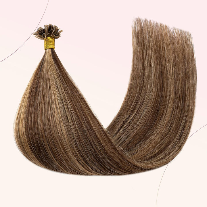 Elailite U-Tip Echthaar Bonding Extensions Keratin Haarverlängerung Haar Glatt 14&