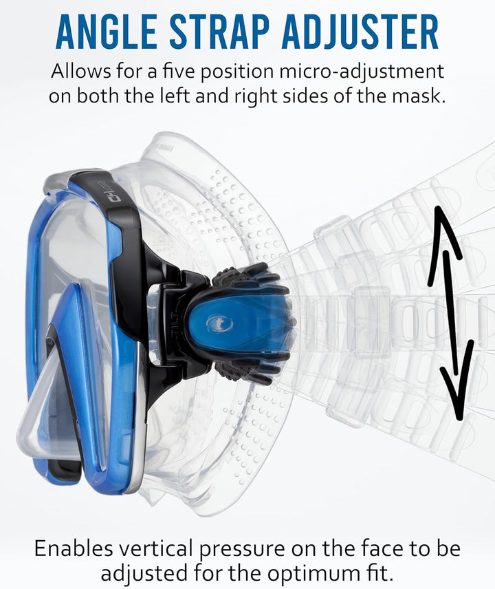 Taucherbrille Tusa Freedom HD - einglas tauchmaske schnorchelmaske erwachsene profi (M-1001) Metalli