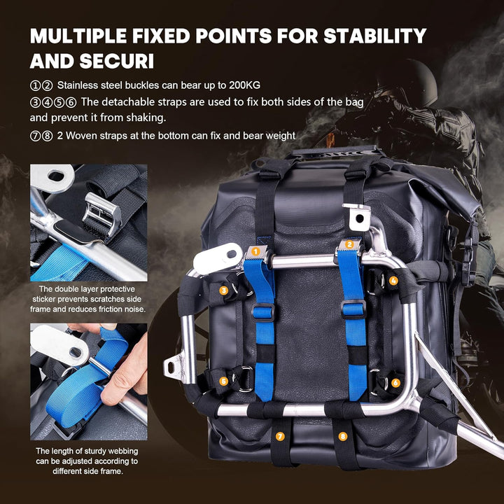 WILD HEART Motorrad Seitentasche Edelstahl Federung wasserdichte Tasche 20L/25L wasserdicht Pianner
