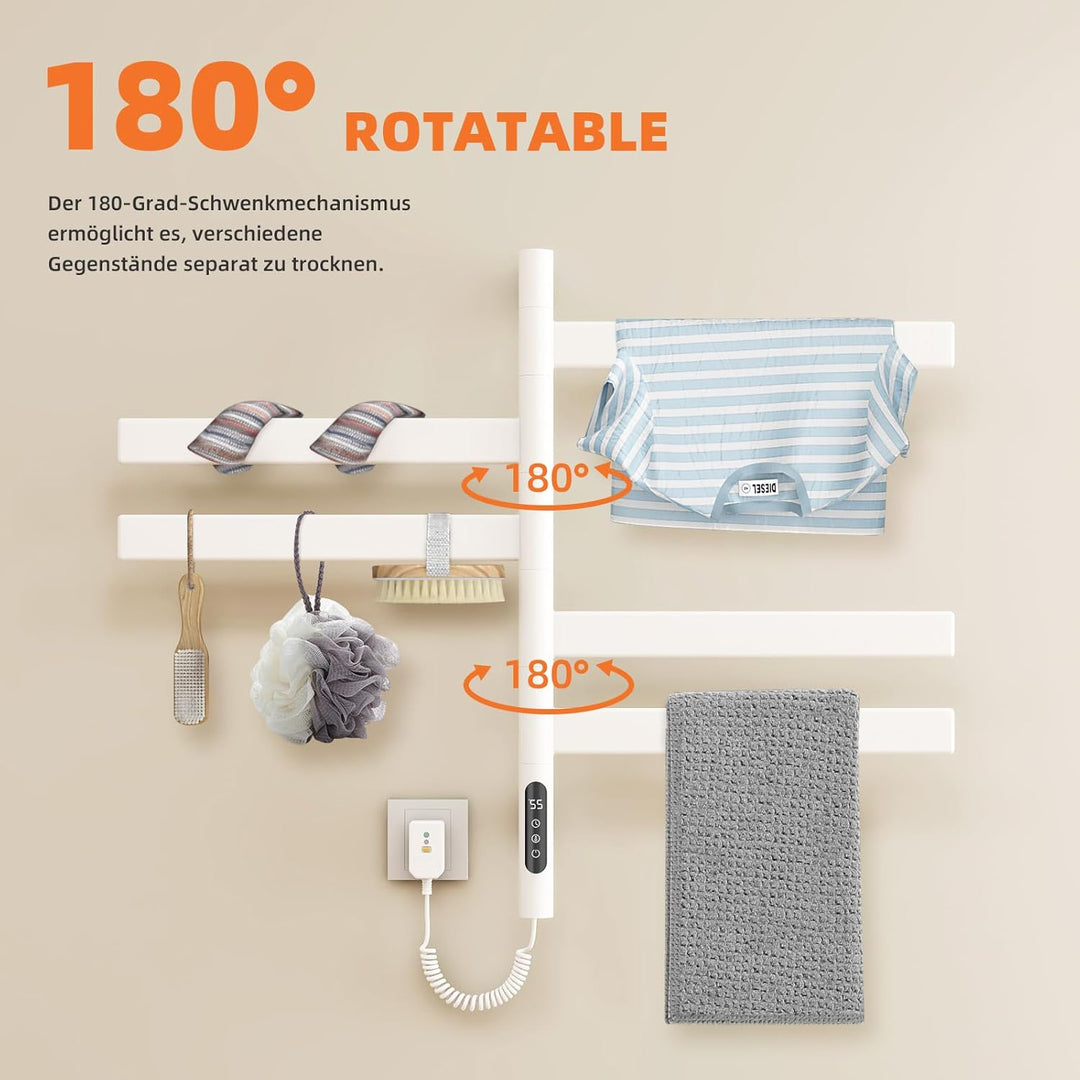 ZOYI 180°Drehung Bad handtuchtrockner elektrisch, handtuchwärmer elektrisch, badheizkörp erelektrisc