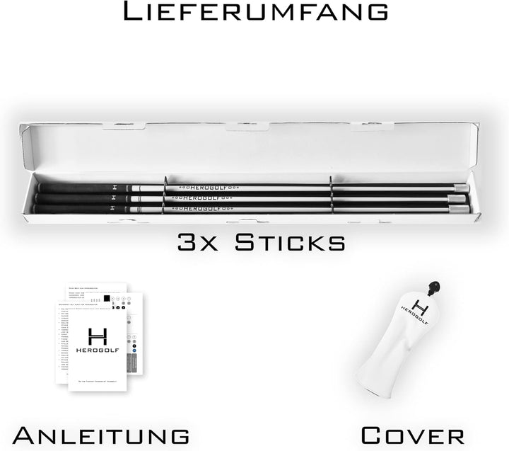 HEROGOLF Speed-Sticks - Der Golf Schwungtrainer für mehr Geschwindigkeit, längere Schläge und EIN be