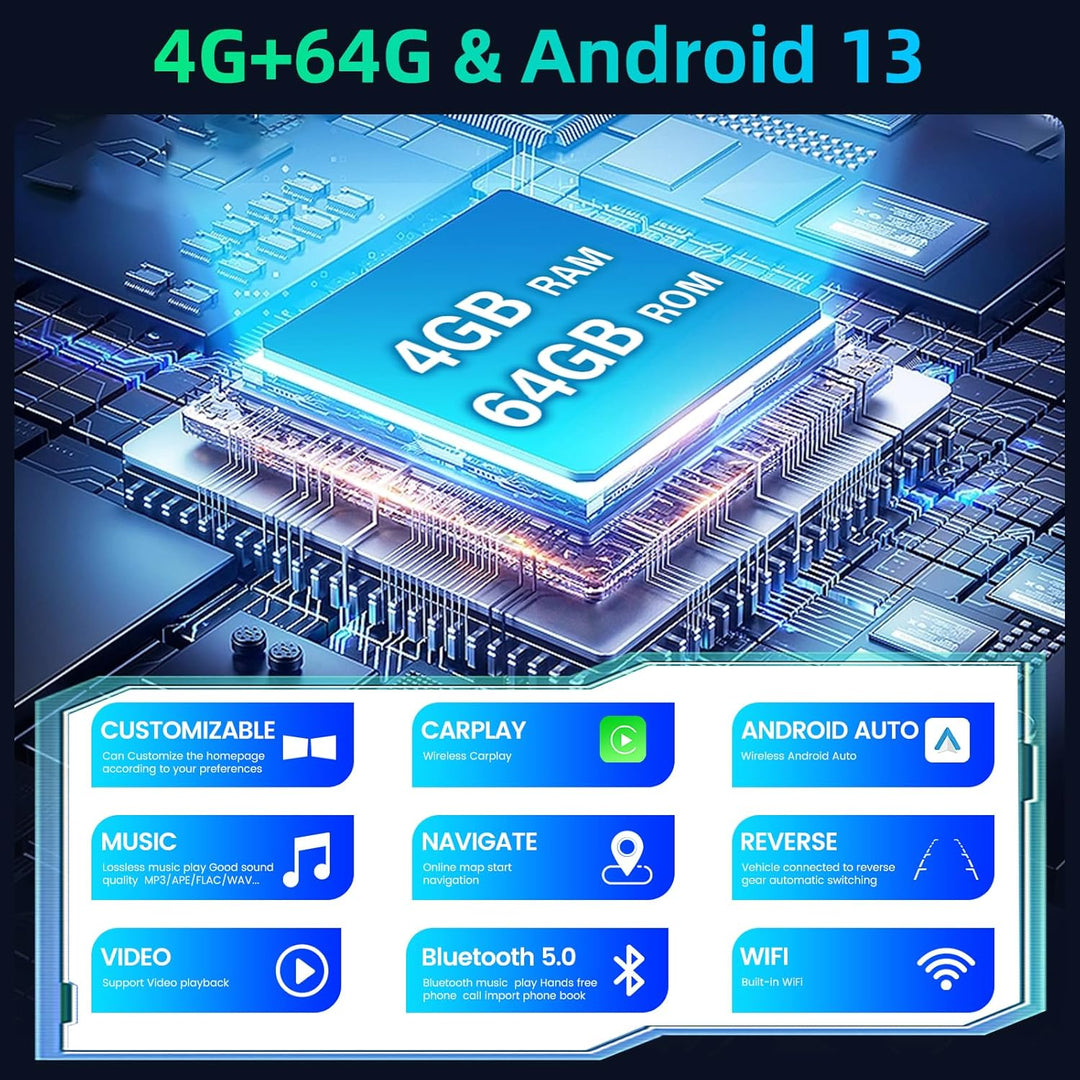 [4+64G] Android Car Stereo für VW Golf 5 6 Passat Polo Tiguan Touran Caddy Skoda Seat mit Wireless C