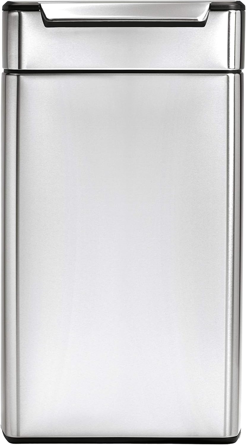 simplehuman CW2014 40 Liter, rechteckiger touch-bar Abfalleimer, Mülleimer Küche, gebürsteter Stahl,