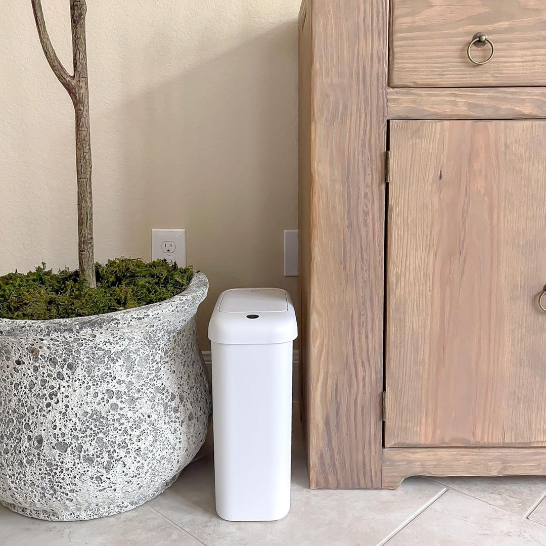 EKO Automatischer Badezimmer-Mülleimer mit Deckel, 10L Schlanker Sensor Abfalleimer, Wasserdichter B