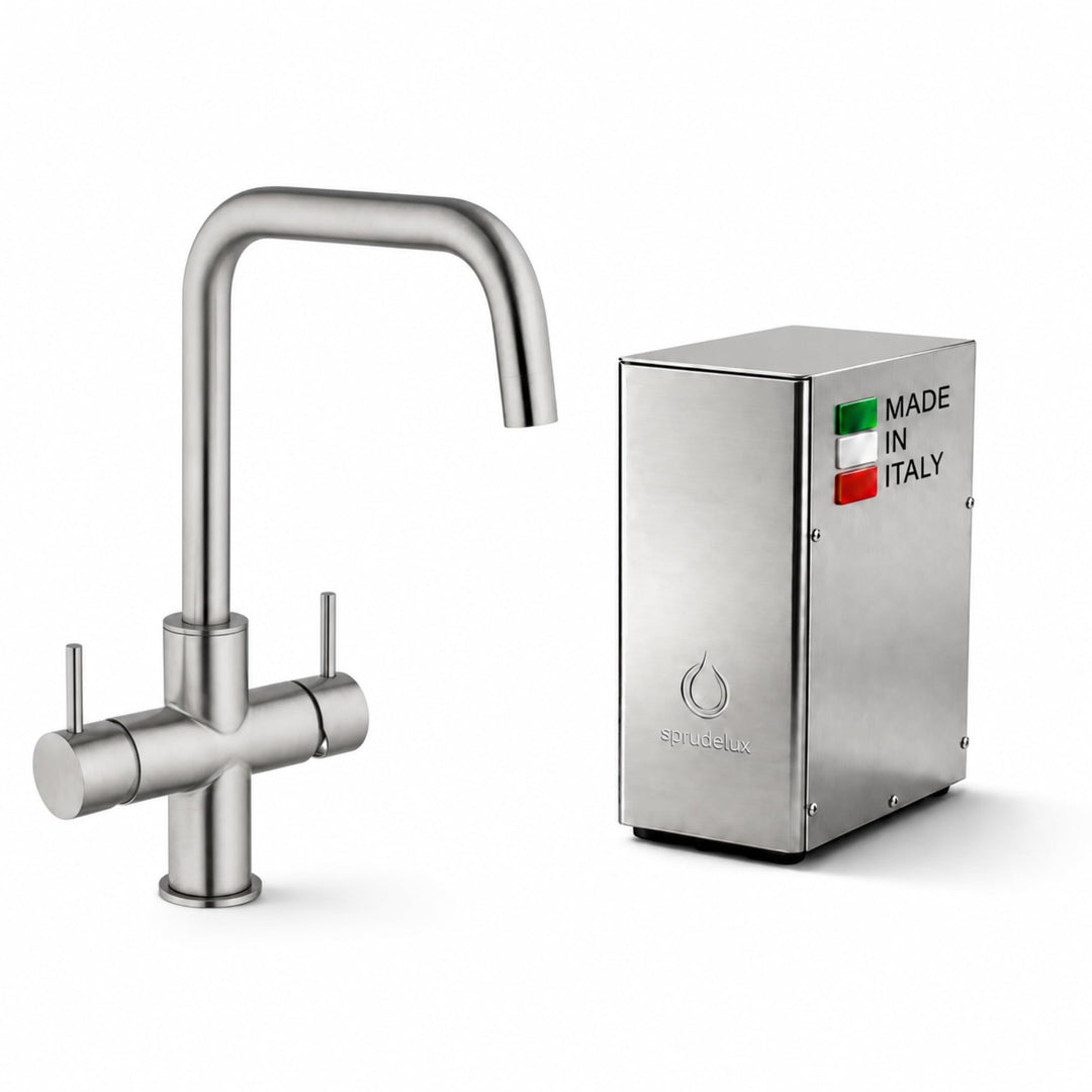 Untertisch Wassersprudler System INOX Trinkwassersprudler mit 5-Wege Wasserhahn Küche, Sprudelwasser