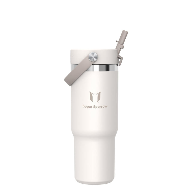 Sparrow Trinkflasche Edelstahl - Twistpath Thermosflasche mit Flex-Strohhalmdeckel - 900ml - BPA-fre
