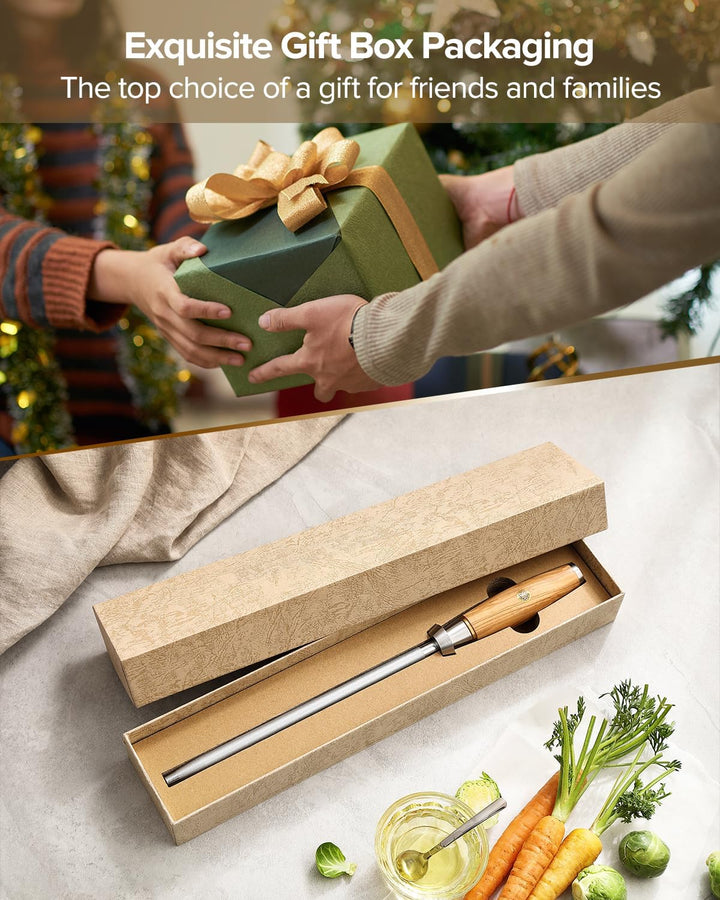 XINZUO Diamant Wetzstahl 36.2cm, Schleifstab Professionelle kohlenstoffreichem Stahl Wetzstab, für v