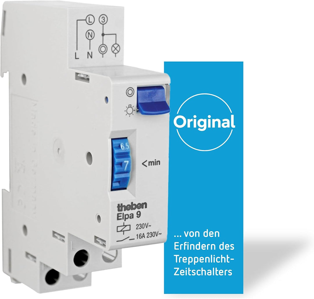 Theben 0090001 ELPA 9 - Elektromechanischer Treppenlicht-Zeitschalter, Treppenhauslichtschalter, Tre
