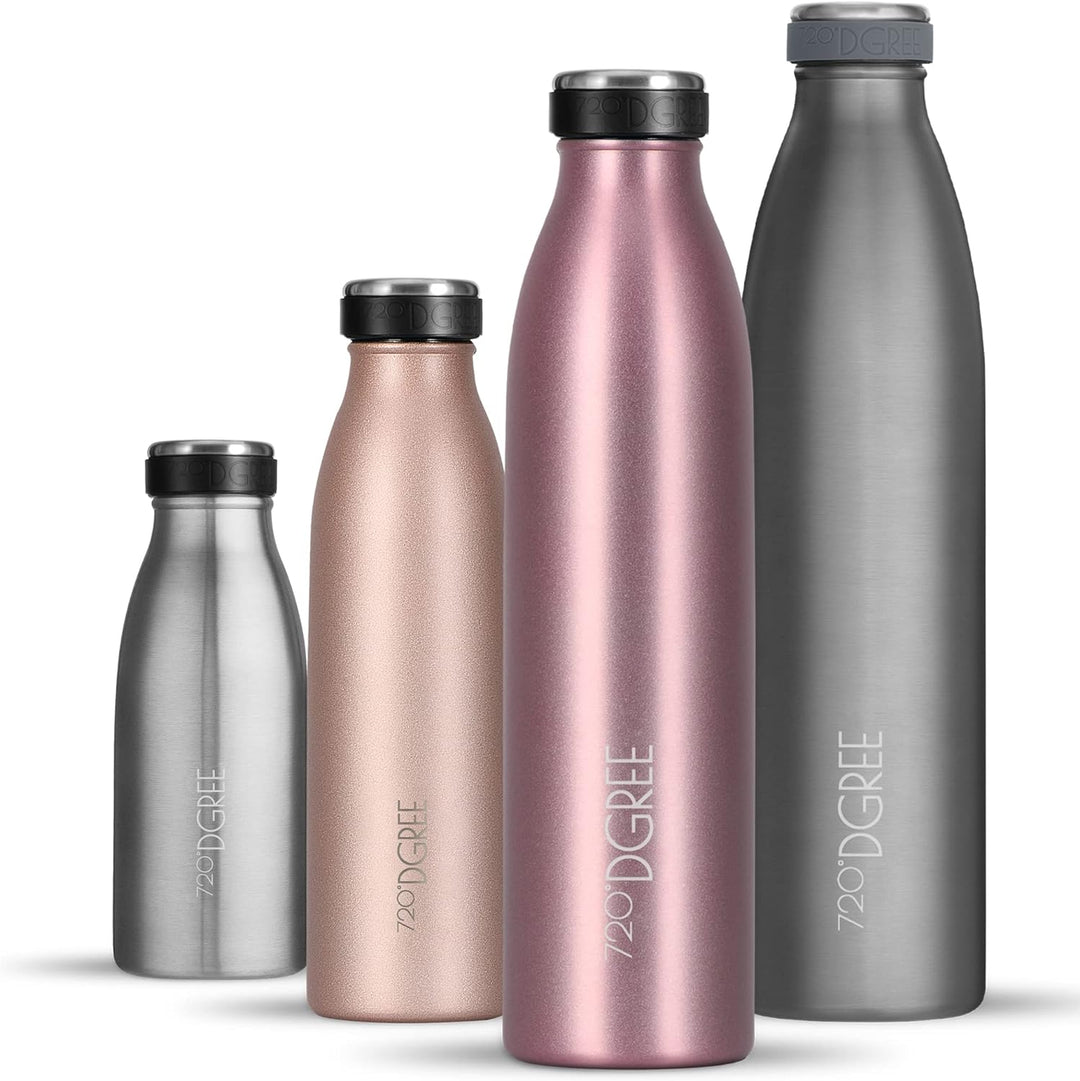 720°DGREE Edelstahl Trinkflasche “milkyBottle” - 750ml - BPA-Frei, Auslaufsicher, Kohlensäure geeign