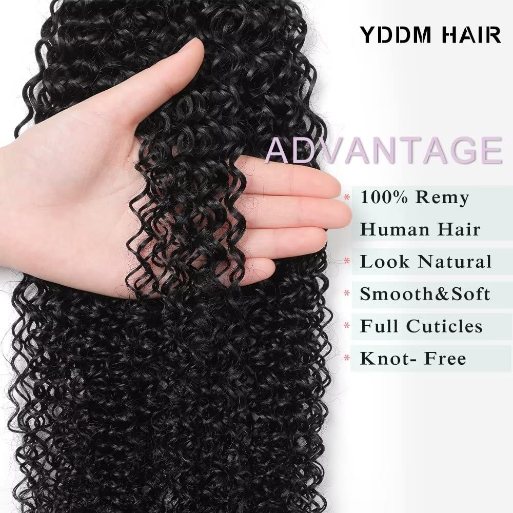 YDDM 22 Zoll Tape Extensions Echthaar 40 Stück 100g Schwarz Kinky Curly Tape In HaarverläNgerung Ech